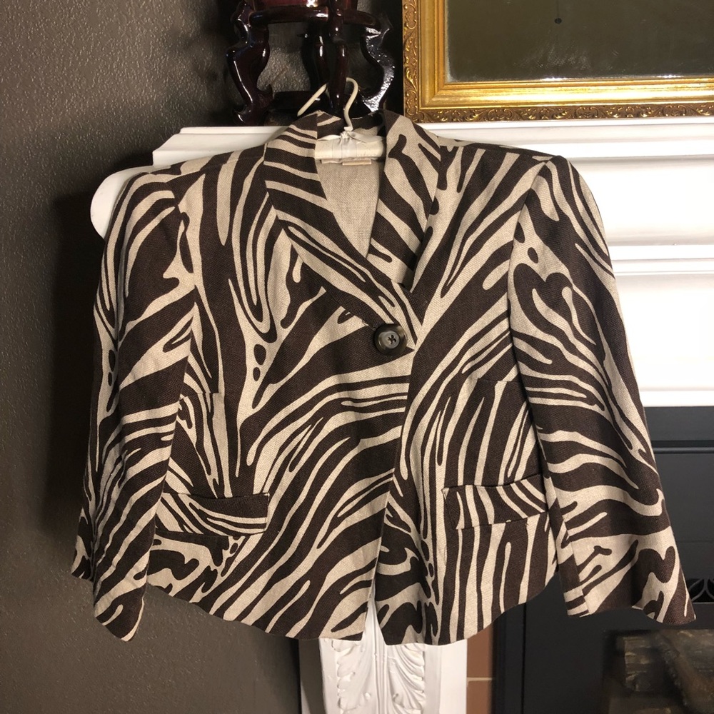 Michael Kors jacket in animal print 100% linen